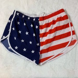 Unisex side split American flag shorts